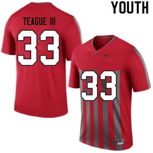 Youth Ohio State Buckeyes #33 Master Teague III Retro Nike NCAA College Football Jersey Classic PKV0144UN